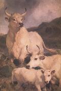Sir Edwin Landseer Wild Cattle at Chillingham (nn03) oil painting on canvas
